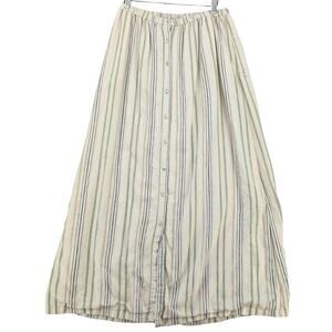 Anthropologie Skirt Womens Large Splendid Maxi Linen Blend Striped Coastal Beach